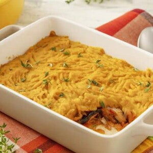 Recipiente com Escondidinho de Abóbora com Shitake