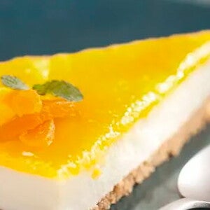 Pedaço de Torta Leve de Damasco